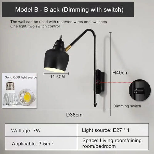 modern wall light with swing arm for elegant interior - vue 10 sur 17