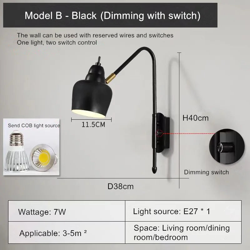 modern wall light with swing arm for elegant interior - vue 9 sur 17