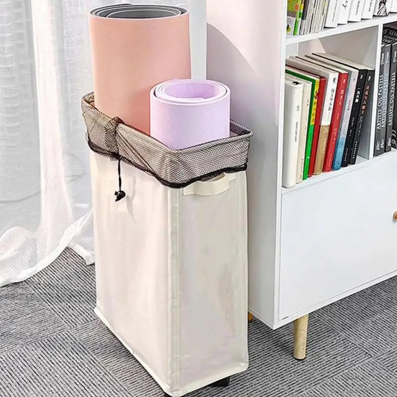 Foldable laundry basket with wheels large capacity waterproof multifunctional