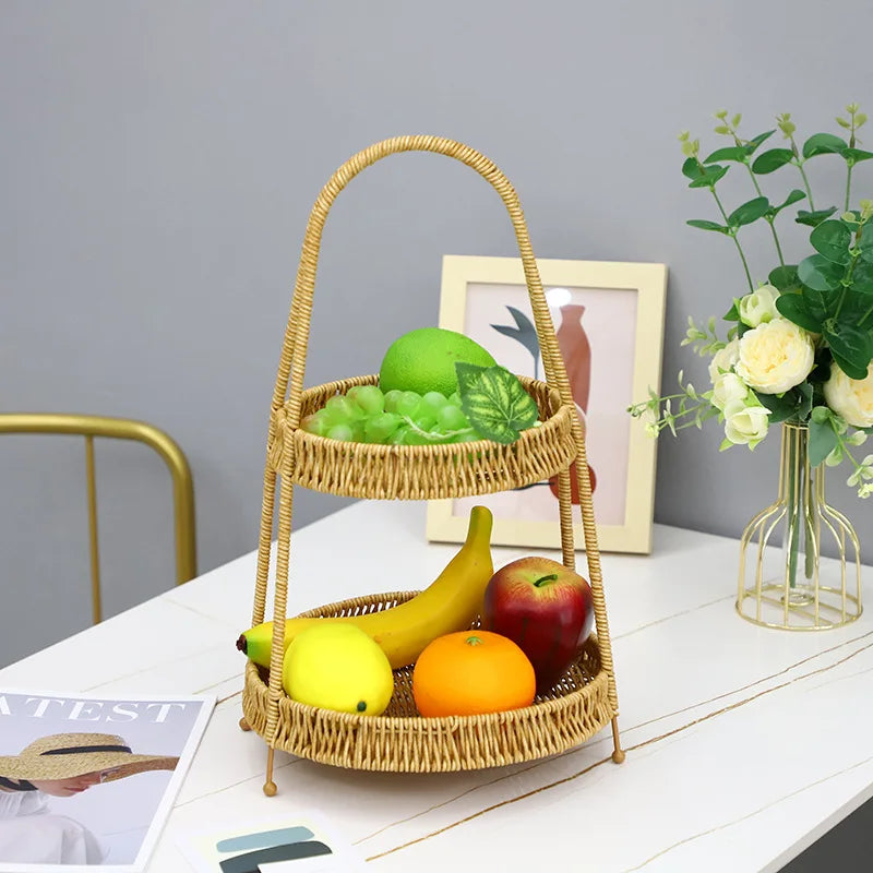handwoven bamboo basket for storage and serving