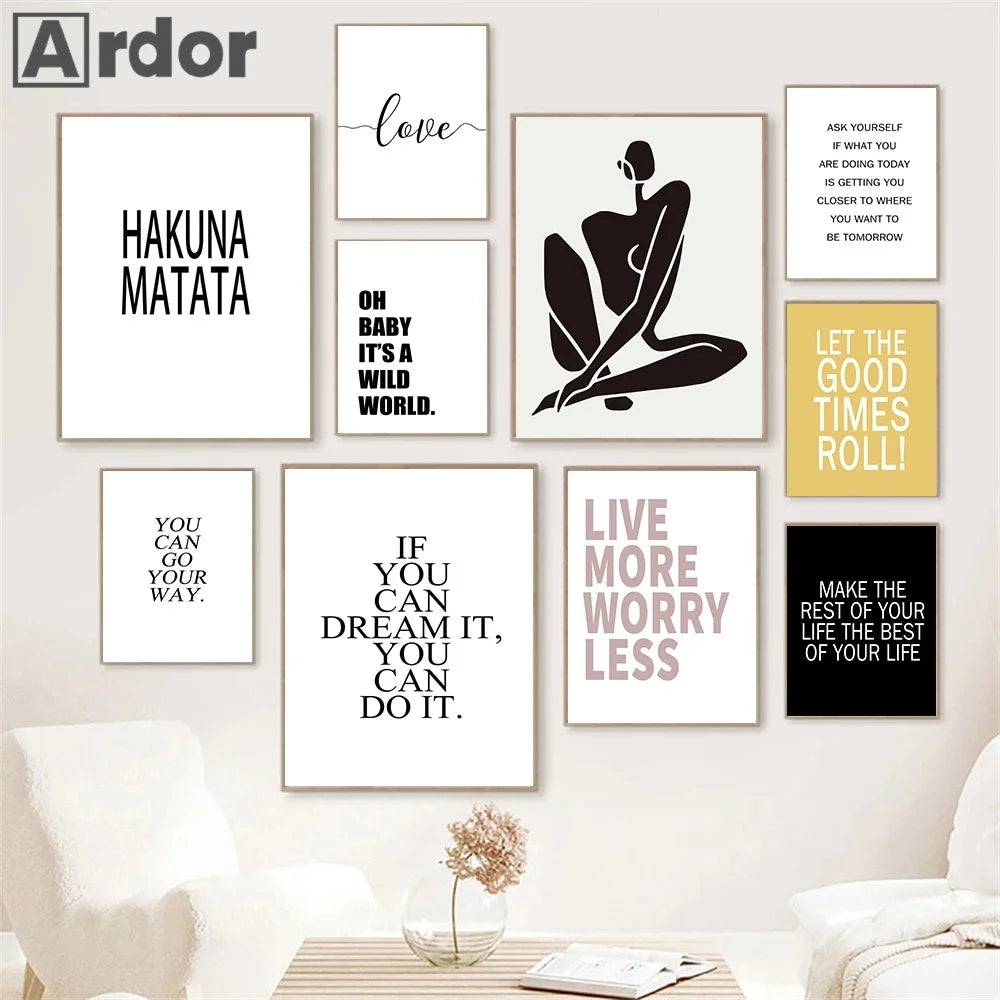 citations de motivation nordiques art mural et décoration intérieure - vue 3 sur 7