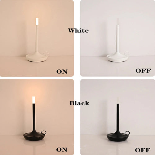 Rechargeable LED camper table lamp touch night light for creative home decor and dinner atmosphere - vue 6 sur 11