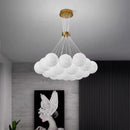 Nordic moon planet design chandelier with decorative hanging bubbles