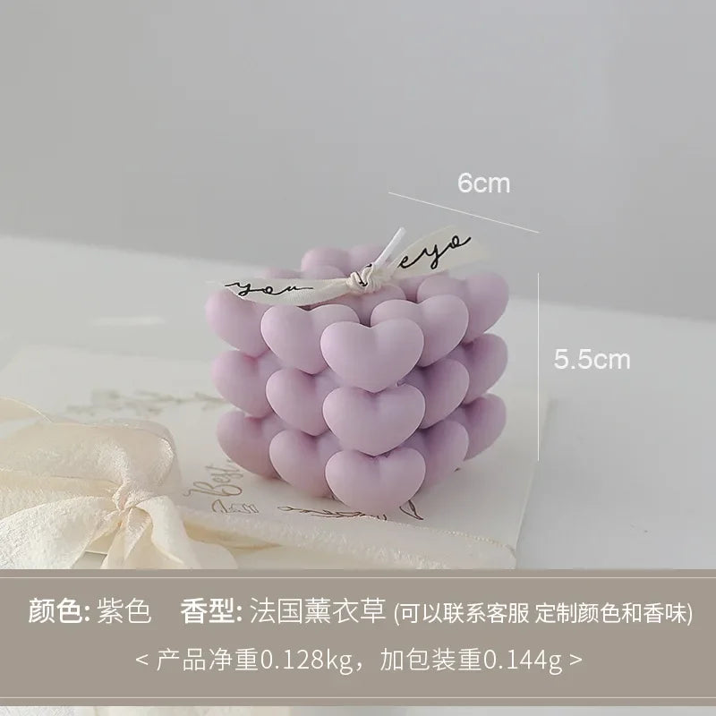 handmade scented heart-shaped aromatherapy candle