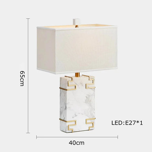 Retro marble fabric table lamp for interior decor - vue 20 sur 21