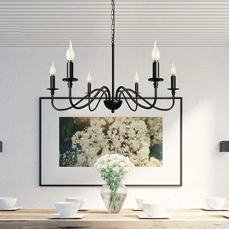 Minimalist American retro iron chandelier vantage pendant light