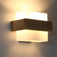 Modern wood and glass wall light decorative lighting