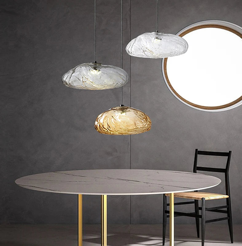 Creative glass cloud chandelier decorative indoor light
