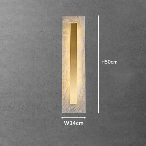Luxury natural marble oval rectangular LED wall light - vue 8 sur 7