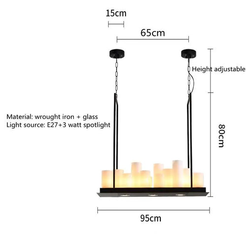 Nordic luxury dining room LED glass chandelier for kitchen island and living room - vue 16 sur 20