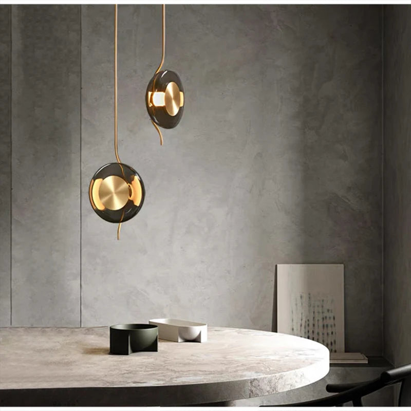 Modern glass chandelier for minimalist interior decor - vue 5 sur 8