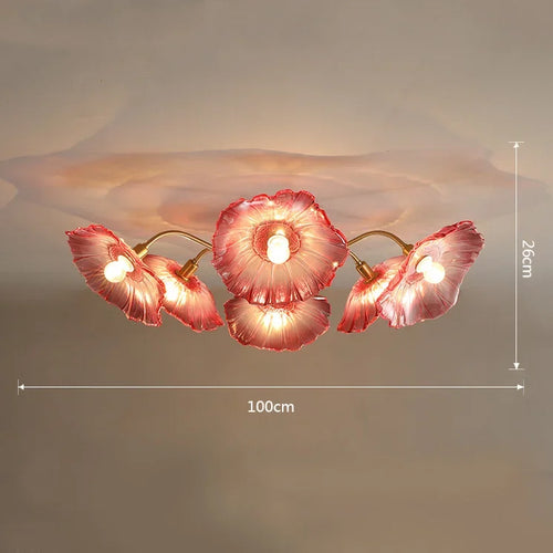 Modern lightweight chandelier with simple creative floral design - vue 15 sur 14