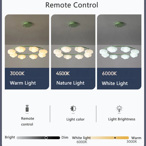 Cloud-shaped chandelier with remote control for children - vue 5 sur 14