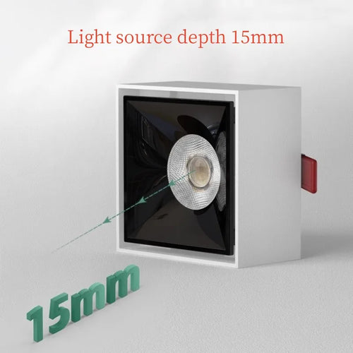 Square dimmable recessed LED spotlights for hotel office home - vue 5 sur 9
