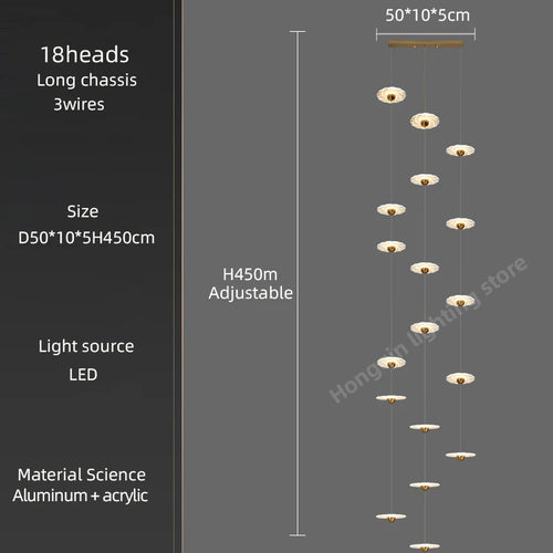 Modern LED chandelier for elegant indoor lighting - vue 21 sur 26
