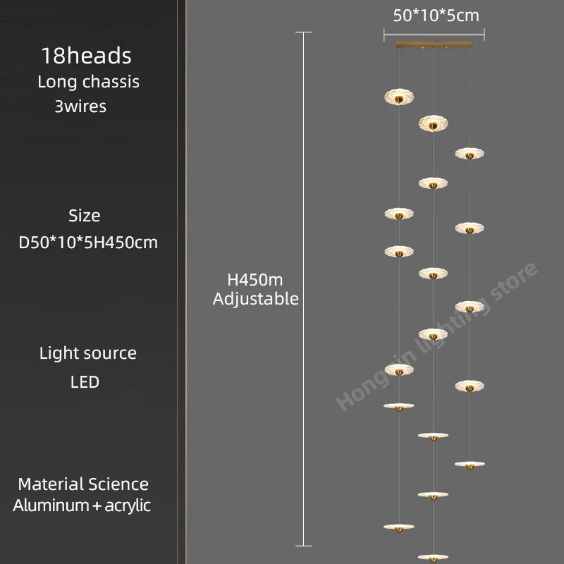 Modern LED chandelier for elegant indoor lighting - vue 20 sur 26