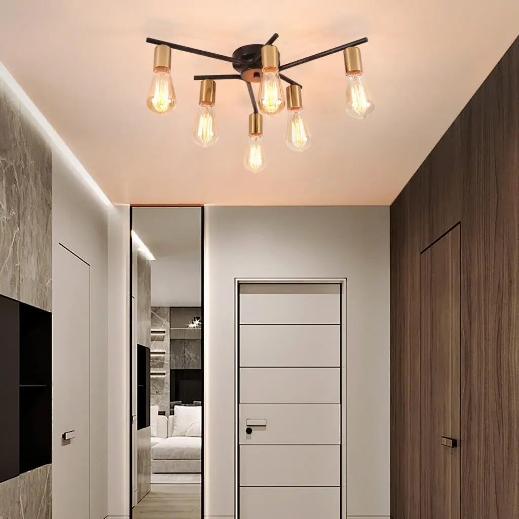 Retro wrought iron chandelier for modern indoor lighting