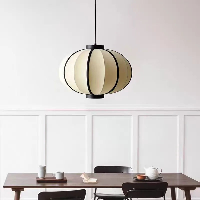 Japanese fabric pendant light for bedroom, living room or restaurant LED lighting