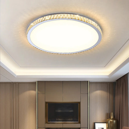 Modern luxury crystal round ceiling light for interiors - vue 6 sur 18