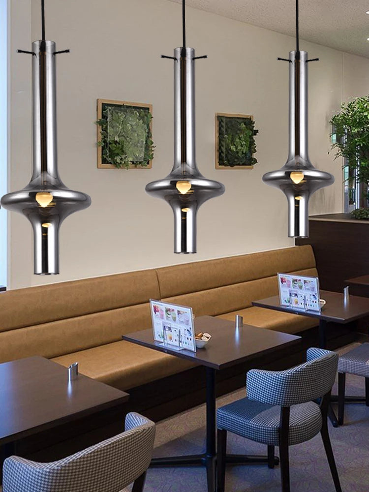 Creative bamboo joint glass chandelier for interior decoration
