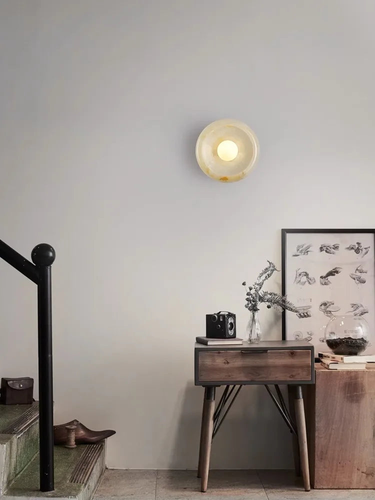 Luxury LED jade wall light for hotel or villa - vue 4 sur 13