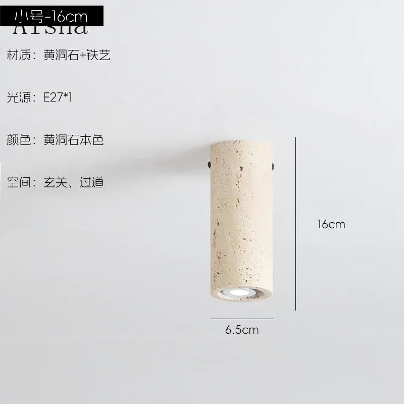 Minimalist Japanese style cylindrical ceiling light - vue 6 sur 8