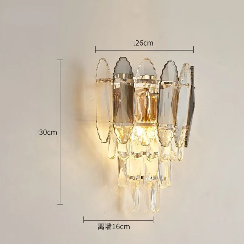 Creative nordic crystal wall light modern decorative indoor design