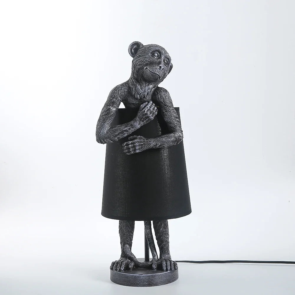 retro monkey design resin table lamp for decorative lighting