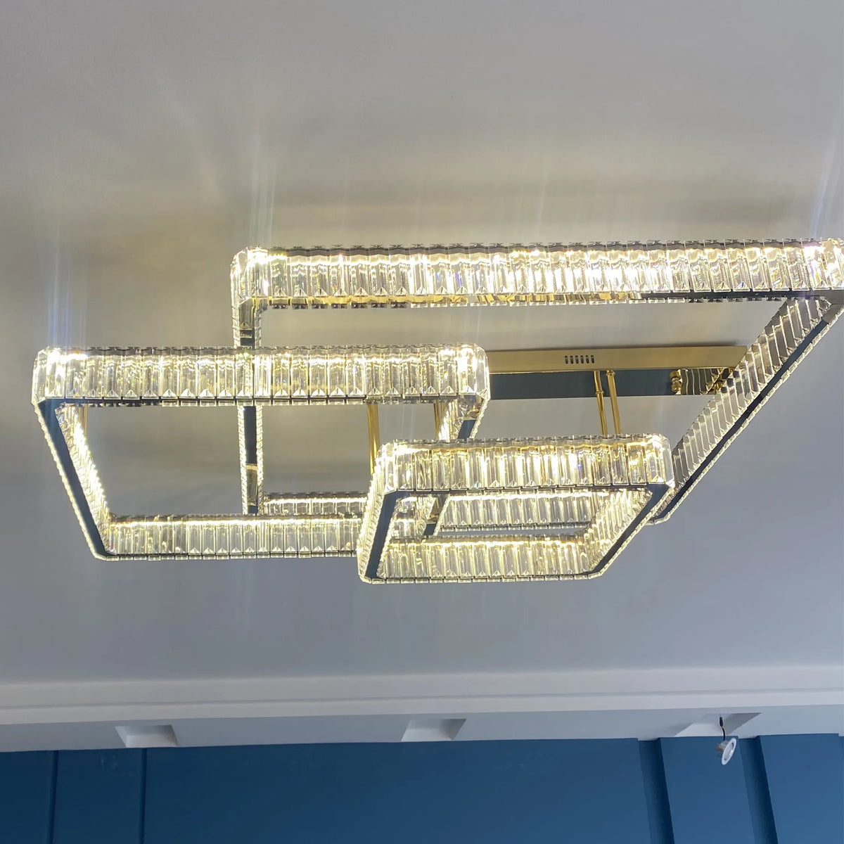 Modern dimmable LED crystal ceiling light for living room and bedroom - vue 5 sur 11