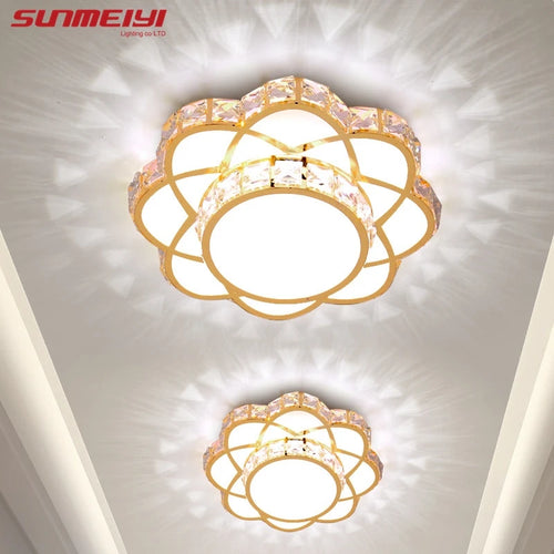 Modern crystal ceiling light with floral design for all spaces
