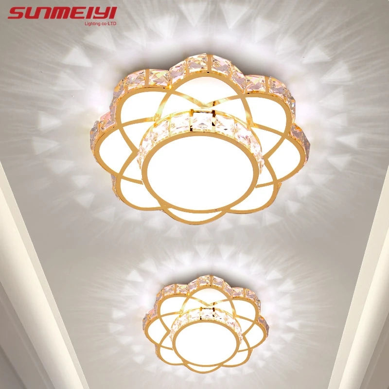 Modern crystal ceiling light with floral design for all spaces
