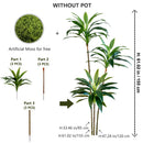 Set of 3 artificial dracaena plants for realistic decoration