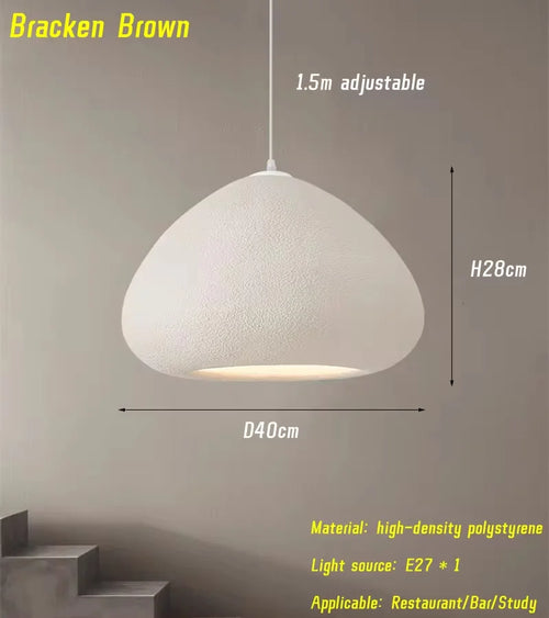 Nordic wabi sabi LED pendant light for bright restaurants - vue 10 sur 10