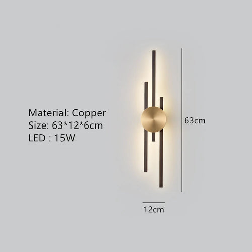 Minimalist copper LED wall light for ambient decoration - vue 18 sur 18