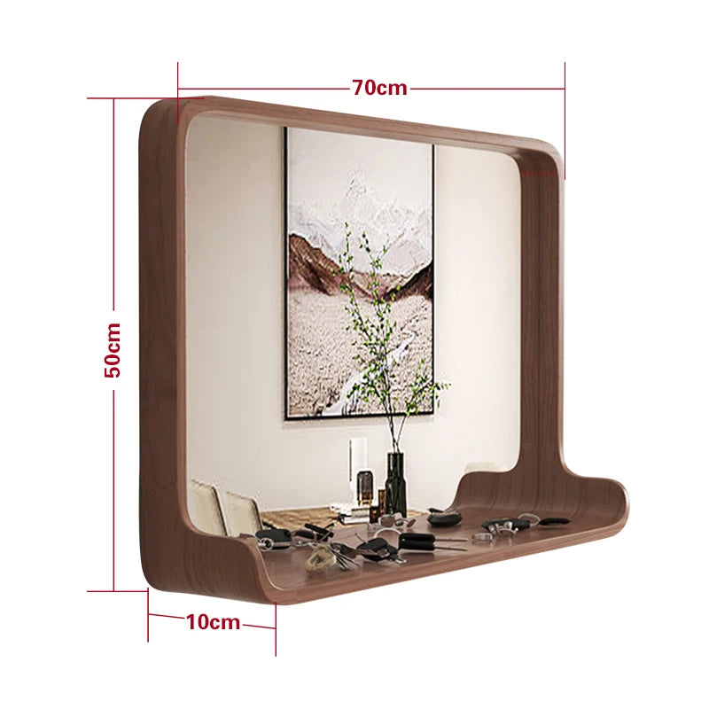 Solid wood mirror with LED lighting and wall mounting - vue 24 sur 29