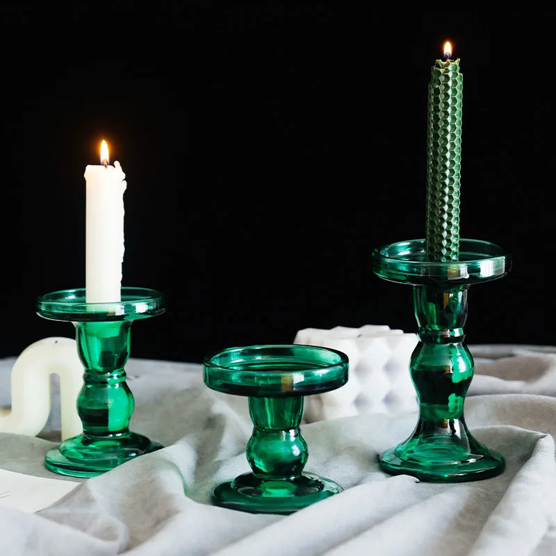 Roman column glass candlestick for romantic decorations