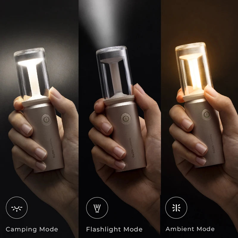 Rechargeable waterproof camping lamp with 3 modes