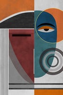 Abstract wall art with modern figures for interior decoration