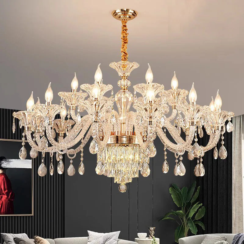 Designer crystal chandelier for elegant and refined lighting