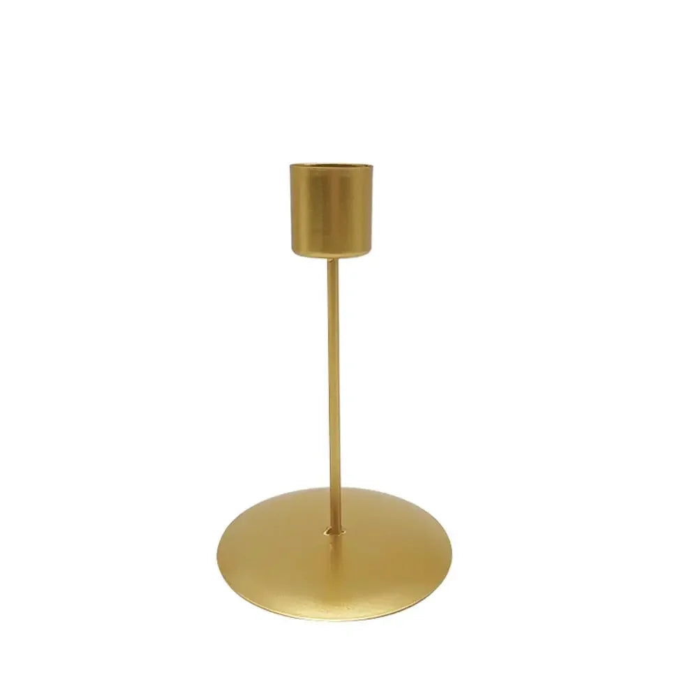 Gold metal candle holder for parties and weddings - vue 11 sur 24
