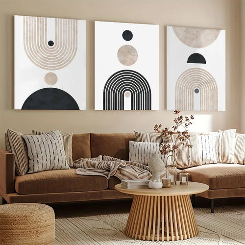 round geometric abstract frame for modern wall decor - vue 3 sur 9