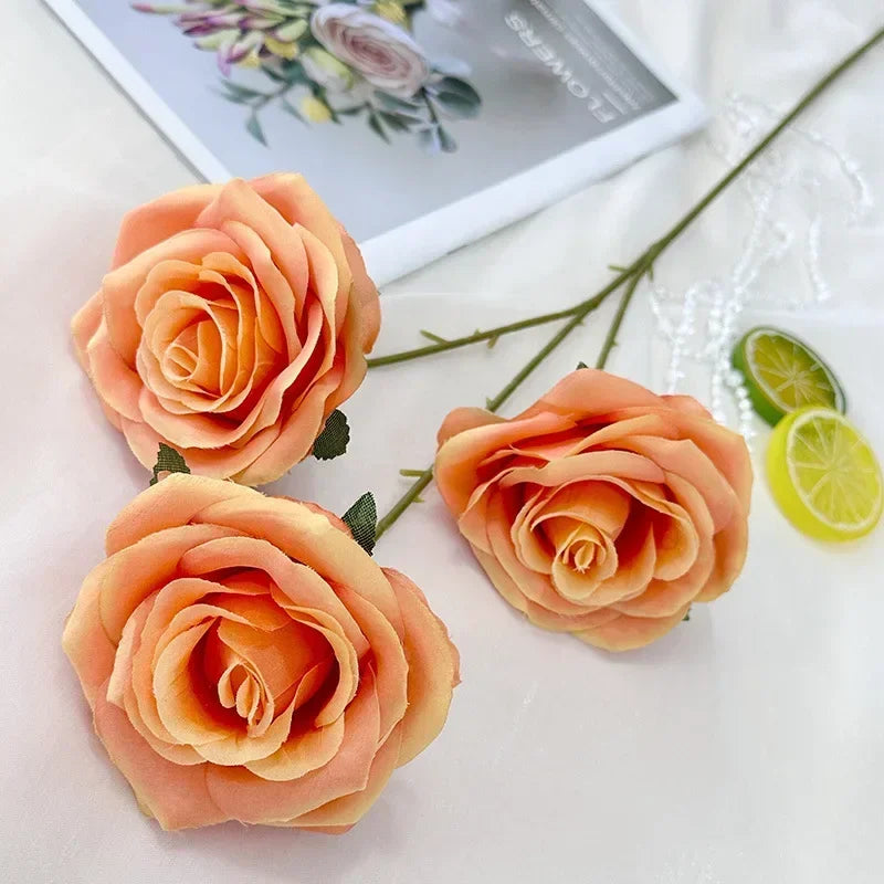 branches de roses artificielles en soie pour décoration élégante - vue 22 sur 40
