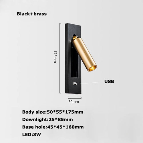 Rotating LED wall light with switch for reading - vue 17 sur 21