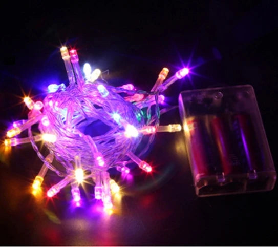 Battery operated LED string lights for festive decorations