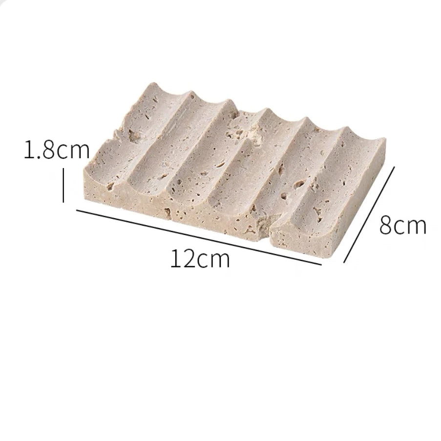 luxury travertine toothbrush holder for bathroom - vue 13 sur 15