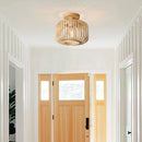Handmade knitted bamboo ceiling light for creative decor