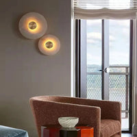 Round art deco LED wall light