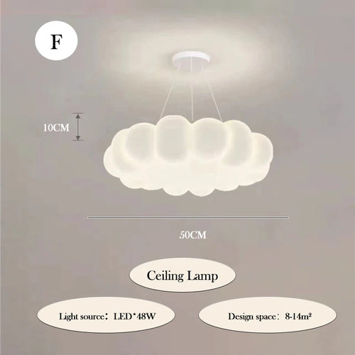 Modern romantic cloud chandelier for children's bedroom interior decoration - vue 13 sur 12
