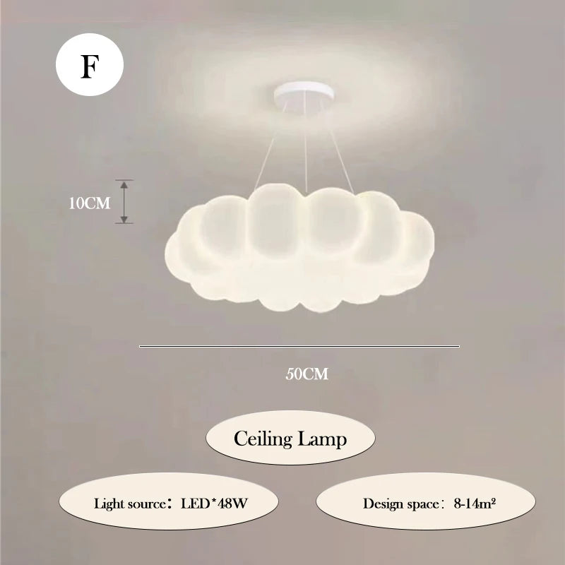 Modern romantic cloud chandelier for children's bedroom interior decoration - vue 12 sur 12