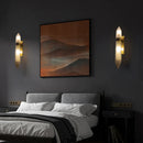 Clear glass wall light art deco style gold metal